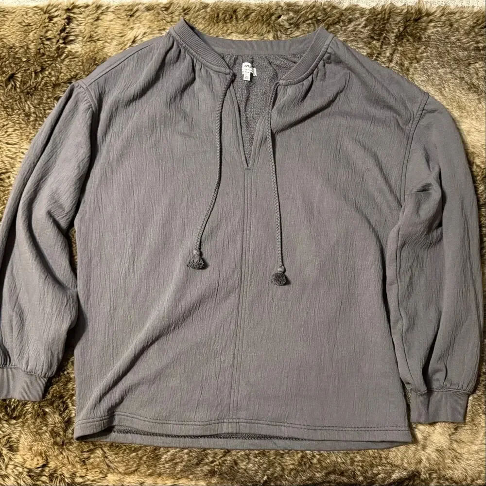 Aerie Easy Street Oversized Sweatshirt Gray Medium